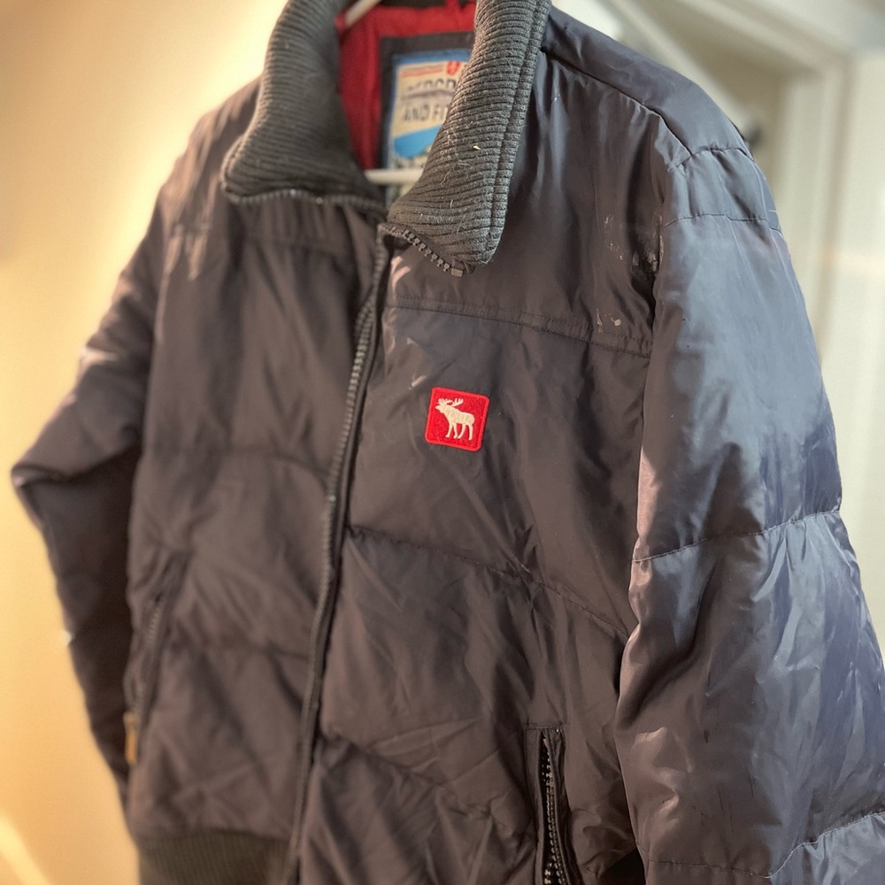 Abercrombie and Fitch Navy Blue Puffer Jacket